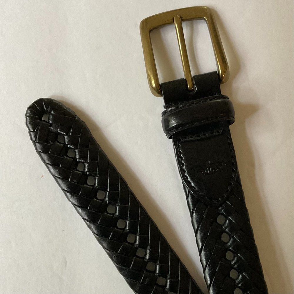 DOCKERS Men's Woven/Braided Genuine Leather Belt NWOT Size 34-35